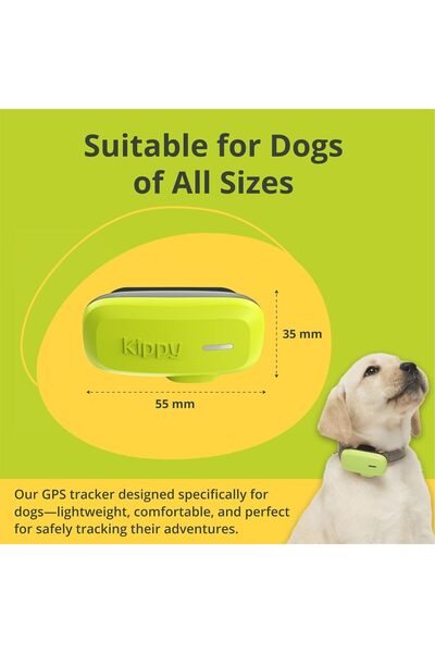 Kippy GPS device for dogs – Real-time tracking, activity, notifications, waterproof, green