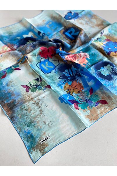 Aker Φουλάρι Sura Pure Silk 8077701 - 322 Ανοιχτό μπλε σχέδιο Dobby