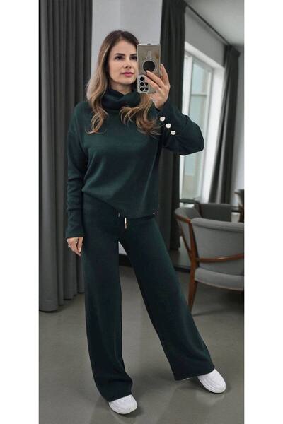 GLAMSI Elegant viscose knitted suit with pearl details