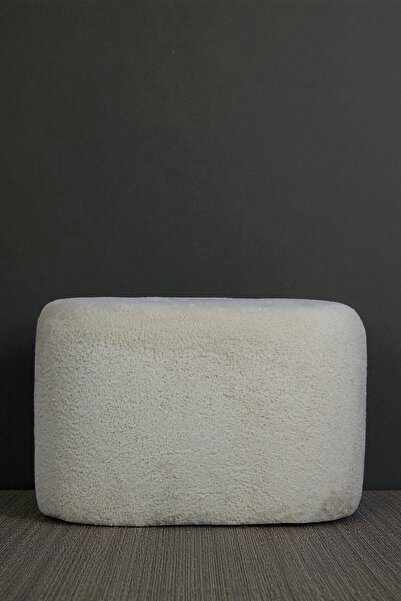 Elioure Oval Puf – Yumuşacık Doku Teddy Kumaş Makyaj Masa Pufu Bench