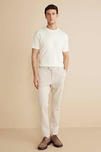 BROOKS BROTHERS Normal Bel Düz Paça Standart Bej Erkek Pantolon BBFW25MPT015