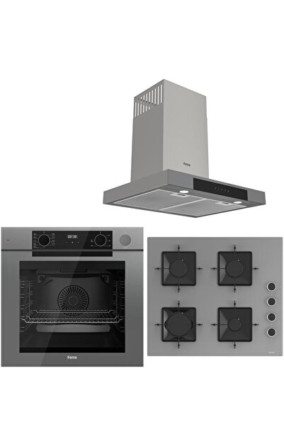 Ferre STEAM PLUS SERİSİ 3LÜ CAM ANKASTRE SET (QEP64CPR-SS208-D102)