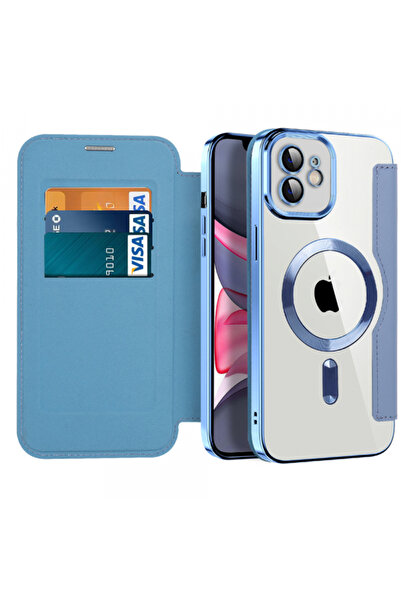 Apple MagSafe Case for iPhone 11, Techsuit, SmartMag Book, Blue