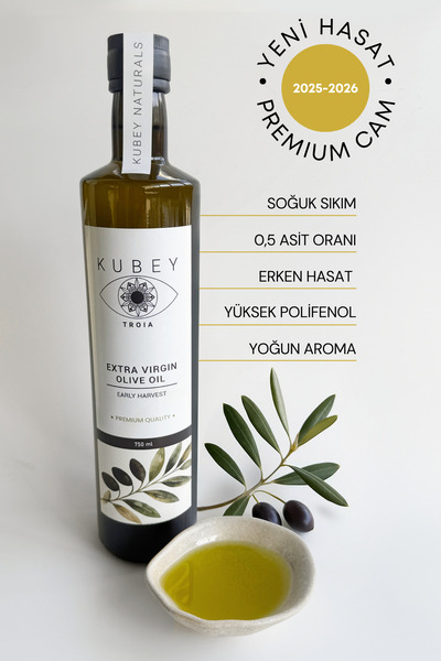 KUBEY NATURALS 2025-2026 YENİ HASAT Soğuk Sıkım Natürel Sızma Zeytinyağı, Erk...