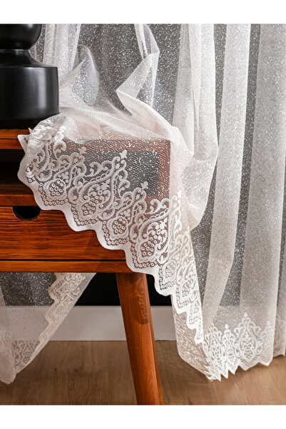 LUNETT HOME Calisto04 Pattern Rarely Folded 1X2 Tulle Curtain for Living Room, Balcony, Kitchen Tulle