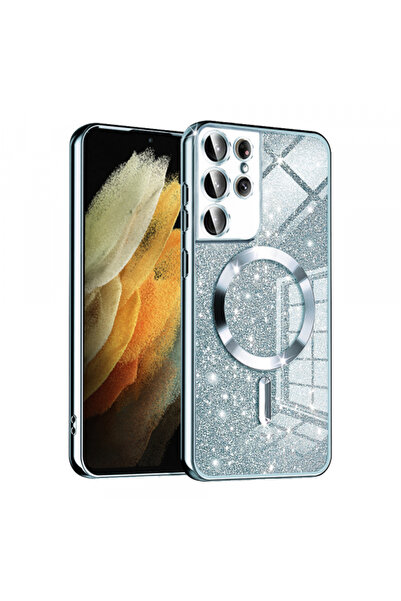 Samsung Husa MagSafe pentru Galaxy S21 Ultra 5G G998, Techsuit, Luxury Glitte...