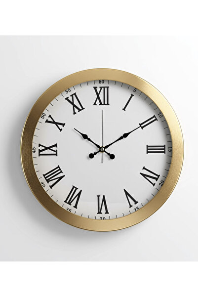 Butik Saat Ceas de perete decorativ din metal auriu |   36 cm |   Ceasuri Boutique