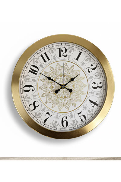 Butik Saat Ceas de perete din aur de lux bogat în metal |   36 cm |   Ceasuri Boutique