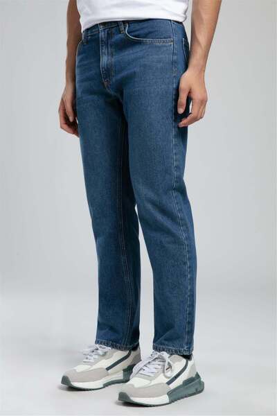 Lee Cooper Ανδρικό τζιν παντελόνι Rico High Waist Straight Cut ίσιο πόδι μπλε