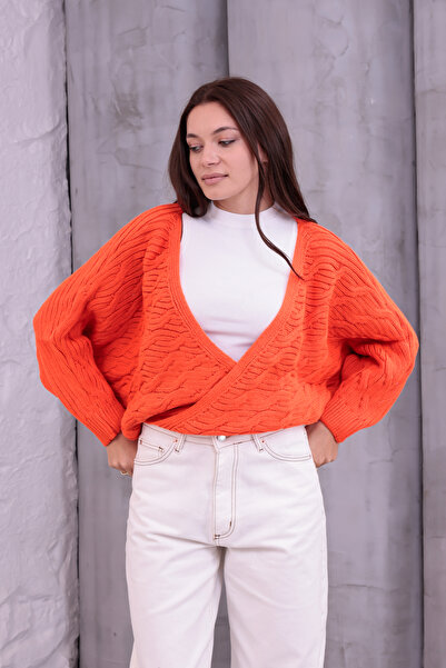 Knitoryx Balloon Sleeve Hair Tie Crop Cardigan with All Colors |   Trend Knitwear Women's Sweater Jacket