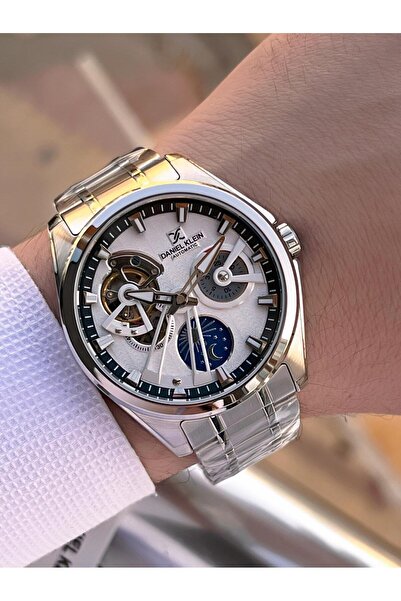 Daniel Klein Men's Wristwatch with Automatic Mechanism Moonlight and Sun Dial 2 Years Warranty Otm.14048.1