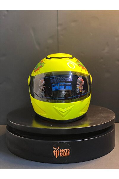 MTS SY118 Dinozor Desenli Çocuk Motosiklet Kaskı Full Face PP Materyal ECE On...
