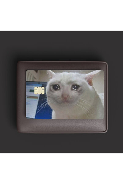ACME LABS Credit Card Sticker Skin - Debit Card - Crying Cat Meme, Sad Cat Meme Skin- Small Chip