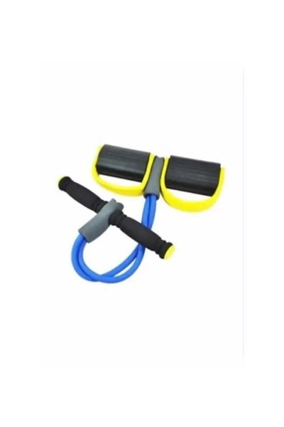 Generic Flexible, stretchable resistance band for fitness, stomach, and abdominal muscle exercises (yellow/blue)
