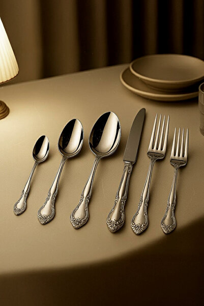 Kitchen Life 36 Piece Stainless Steel Mahi Devran Cutlery Set – Stylish Stainless Steel Tableware Set