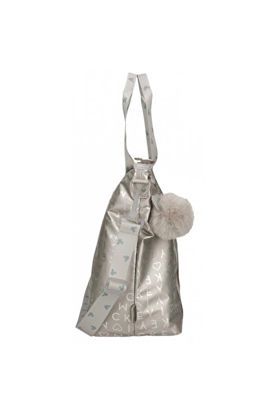 Disney Girls' shoulder bag, Mickey 100, silver gray, 45.5x32x16.5 cm