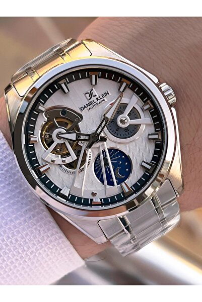 Daniel Klein Men's Wristwatch with Automatic Mechanism Moonlight and Sun Dial 2 Years Warranty Otm.14048.1