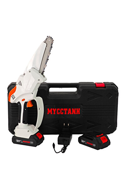 DDT Mini drujbă cu 2 baterii DDT-MUSTANG, 24 V, 2 Ah, model nou, 2 lame și 2 lanțuri