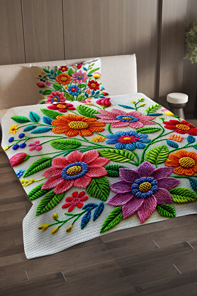 MonoHome Pique Set Cotton Double Jacquard Woven Bedspread Nakkaş