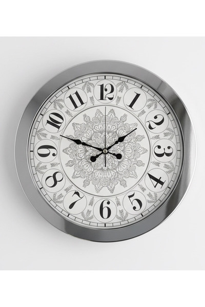 Kasva Concept Метален декоративен хромиран стенен часовник | 36 см | Boutique...