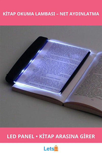 Letsii Portatif LED Kitap Okuma Lambası Ayarlanabilir Parlaklık ile Göz Dostu