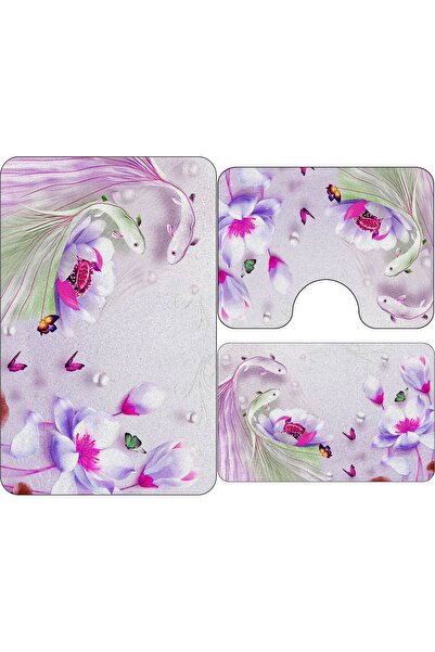 O.M.D Bathroom Rugs, 3 Pieces, Non-slip Nuferi