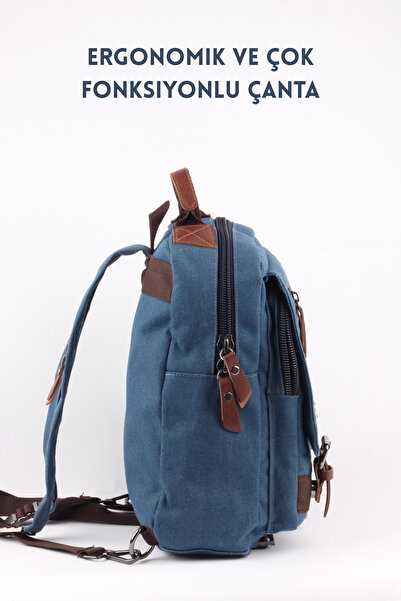 OLDSO Canvas Waterproof Multi-Pocket Daily & Travel Backpack with Laptop Compartment