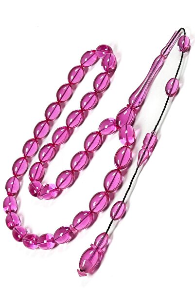 TESBİHKENTİ High-End Material and Craftsmanship Pink Fire Amber Prayer Beads