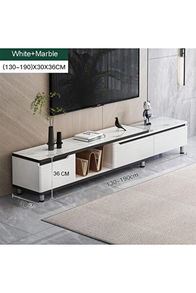 KEKE Living Room Modern Shelf Storage Cabinet Table