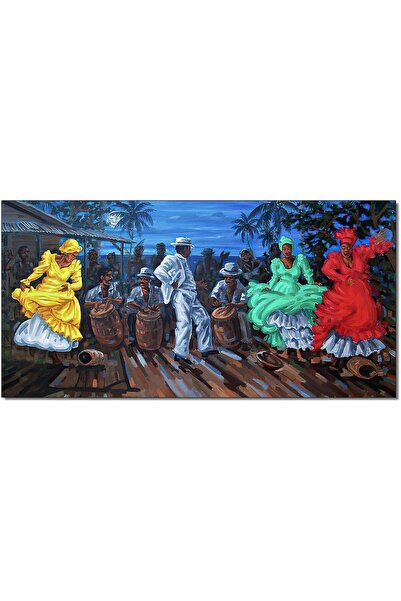 Emoda home Trove لوحة فنية مطبوعة على قماش لرقص بورتوريكي، مؤطرة، لغرفة المعي...