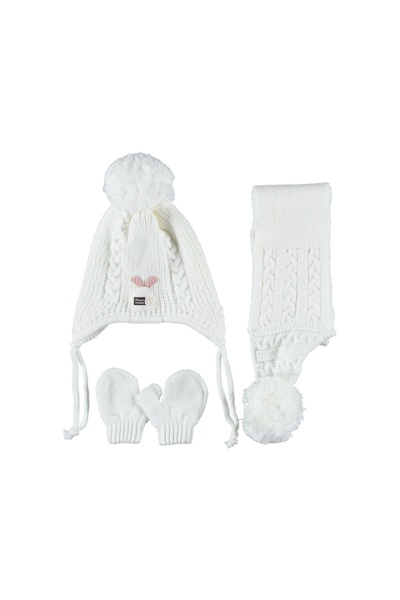 Buqete Baby Girl Hat-Scarf-Gloves 3-Piece Set