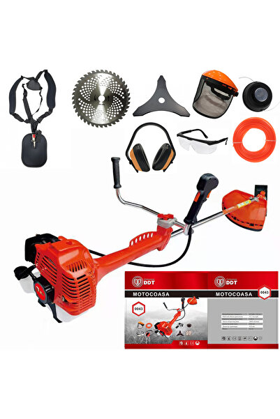 DDT Motocoasă DDT-0043, 6,5 CP, 51,7 cm³, 2 timpi, 6000 RPM, lungime ax 150 c...