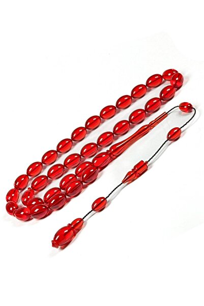 TESBİHKENTİ High-End Material and Craftsmanship Red Fire Amber Prayer Beads