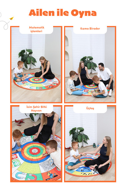 Bonny Home FunFlo Boyanabilir Çocuk Odası Oyun Halısı - 21 Eğitici Oyun Tek H...