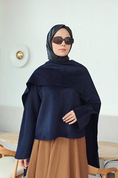 QOOQ STORE QOOQ Atkılı Kaşe Bluz Lacivert 26fw230