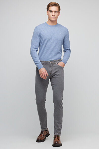 BROOKS BROTHERS Erkek Gri Standart Fit Normal Kesim Pamuklu Esnek Pantolon