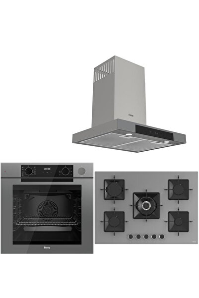 Ferre STEAM PLUS 75 SERİSİ 3LÜ CAM ANKASTRE SET (QEP64CPR-SS038-D102)