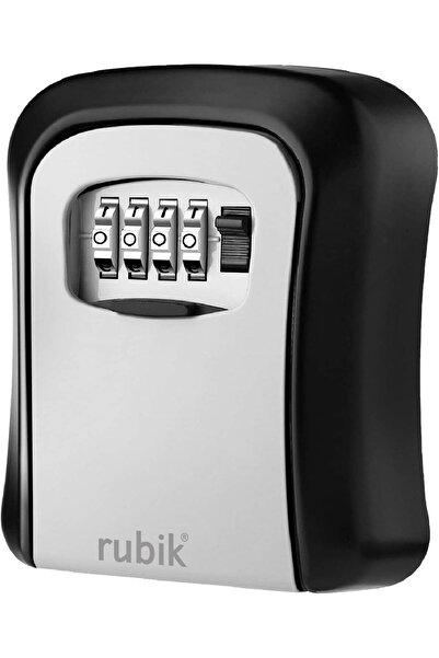 RUBIK Key Storage Safe Box, 4-Digit Combination Wall-Mounted Key Lock Box - Gray/Black