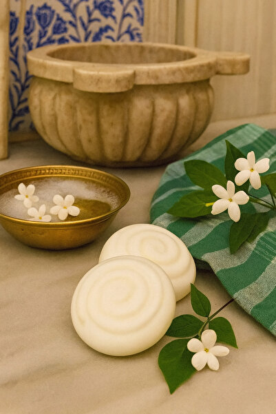 Günebakan White Soap Scented Herbal Spa Soap - Hasbahçe Series
