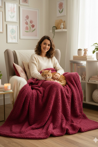 ELİTOL Cozyline Şarpa Tv Blanket 100X180 – Burgundy