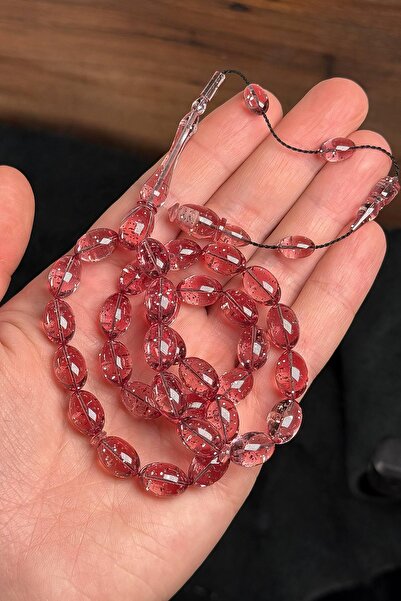 TESBİHKENTİ Mahmut Başkale Work Silvery Fire Amber Prayer Beads