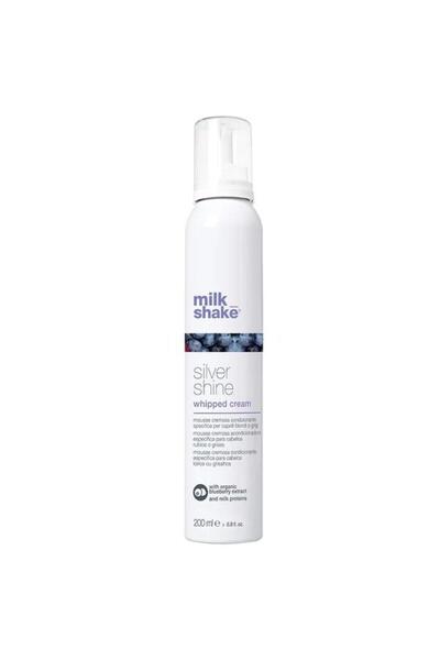 Milkshake Hair Mousse for Blonde, Gray or White Hair - Milk Shake Silver Shine Whipped Cream, 200 ml