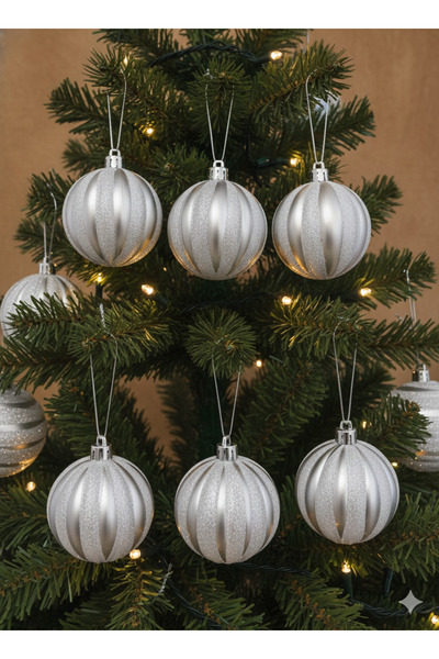 DODOMAR Pachet de 6 ornamente pentru pom de Crăciun (6 cm) - Set de decorațiu...