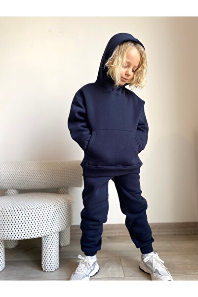 HeyAdventure Boys / Girls Tracksuit Set with Kangaroo Pocket Hooded 3 Thread ...