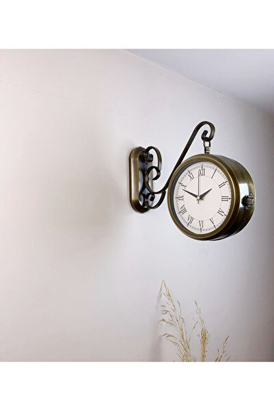 Butik Saat Double Sided Roman Station Wall Clock - 36X25 cm