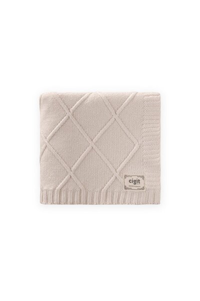 Cigit Knitwear Blanket 80X100 cm Natural