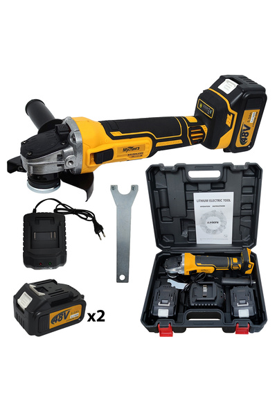 DDT Angle grinder with 2 batteries, Mustang, 48 V, 5 Ah, Disc diameter 125 mm...
