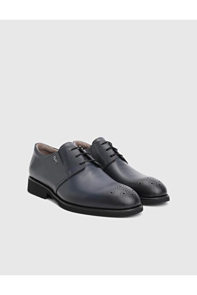 İLVİ Rodrigo Genuine Leather Navy Blue Men's Classic Shoes