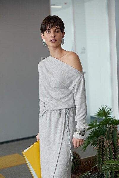 Brand Up Women's Soft Textured Asymmetrical Blouse