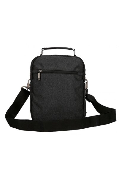 Movom Men's shoulder bag, 2 compartments Trimmed, black, 20x25x12 cm